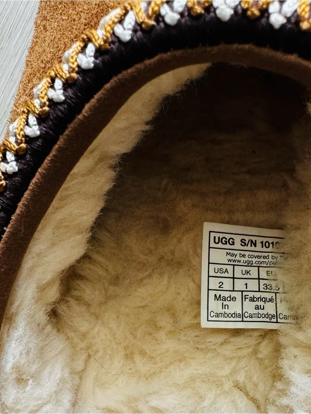 UGG Chestnut Suede Shearling-Lined Slip-On Mules